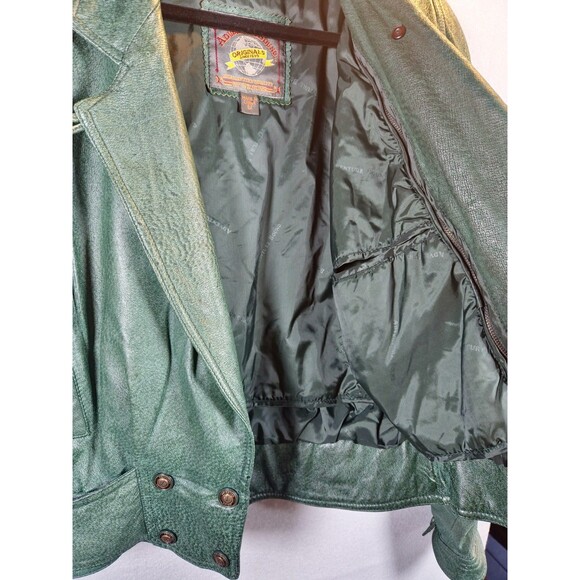 Vintage Wilson’s Leather Green Leather Jacket w/ Thinsulate Womens Small 80s 90s - Picture 11 of 12